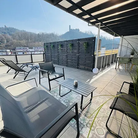 Niro I Design Apartment, Dachterrasse, Modern, Lage, Zentrum, W-lan, Tv Lägenhet Weinheim